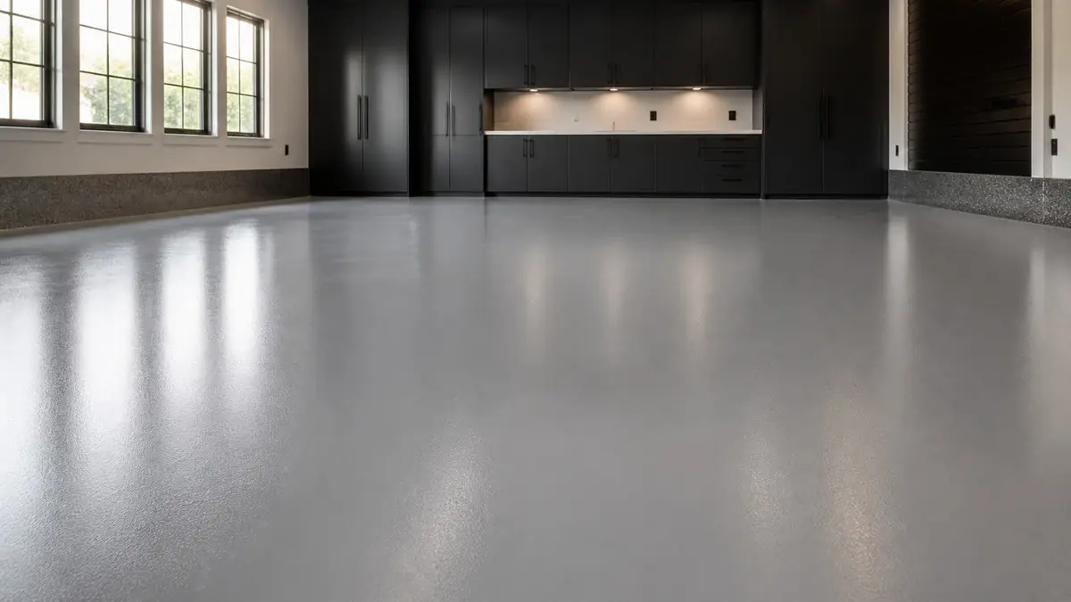 Glossy light gray solid-color floor coating